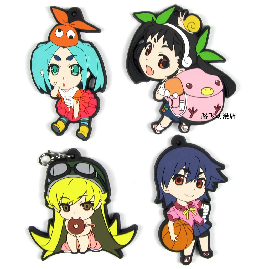 Nisemonogatar Oshino Shinobu Hachikuji Mayoi kanбару Suruga экшн фигурка аниме модель резиновый брелок