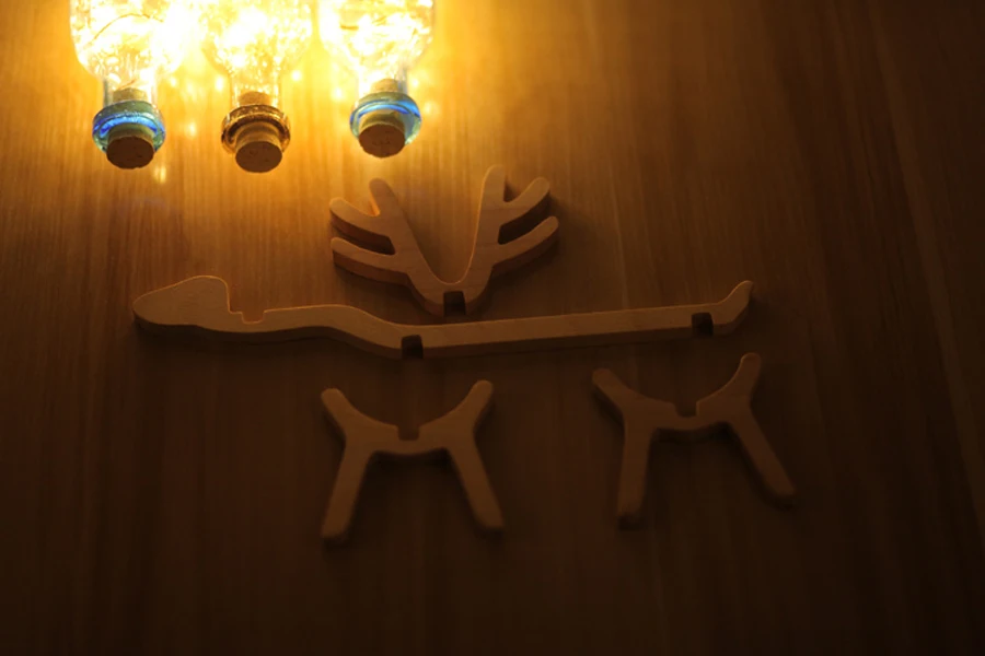СВЕТОДИОДНЫЙ Ночник из цельного дерева с изображением оленя и лося, креативные USB 3D лампы с изображением бутылки желаний, Детские спальные огни для украшения дома