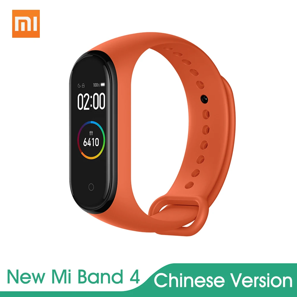 Xiaomi Mi Band 4 новейший музыкальный умный Браслет фитнес-трекер для измерения сердечного ритма 0,9" цветной AMOLED экран BT 5,0 браслет - Цвет: Оранжевый