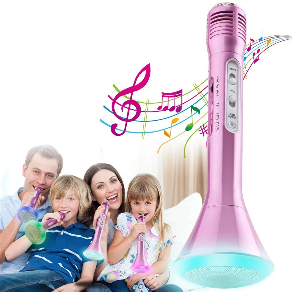 

Wireless Microphone Karaoke Children Portable Speaker Player For Kids Sing Educational Toy Party Song educational toys M1226