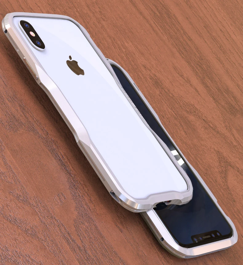 LUPHIE для iPhone X чехол-бампер роскошный Противоскользящий Изысканный резной призматический Алюминиевый металлический чехол для телефона для iPhone X чехол