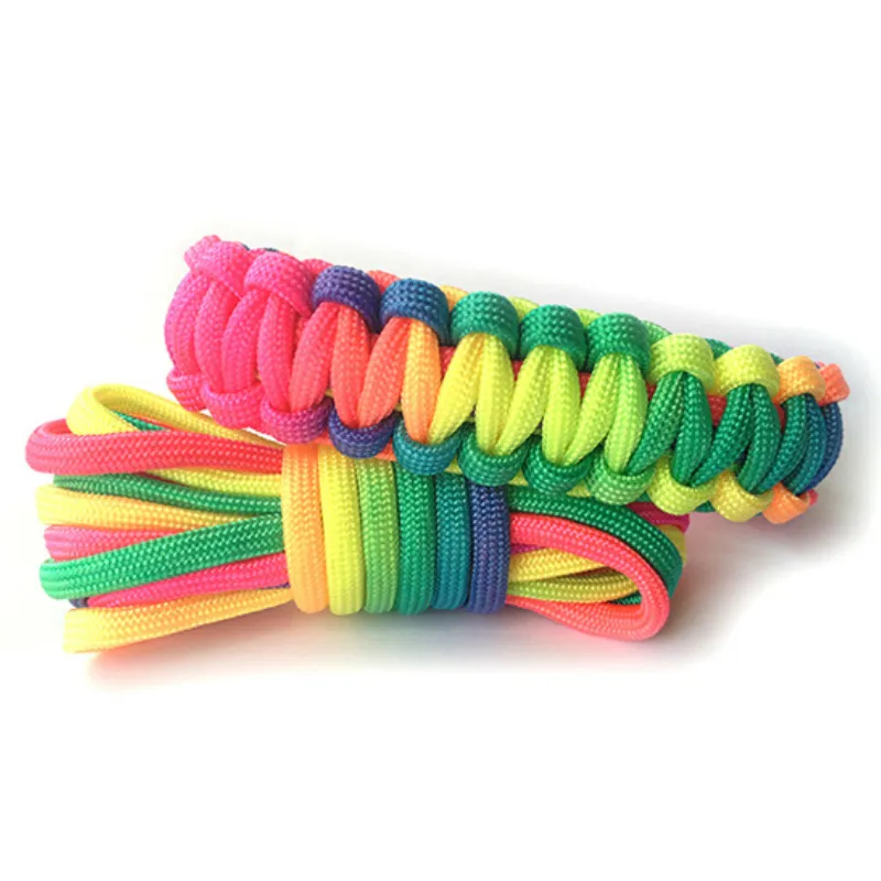 Rainbow paracord 550 Paracord Parachute Cord Lanyard Rope 7Strand Climbing Camping mix colouurs 10meters