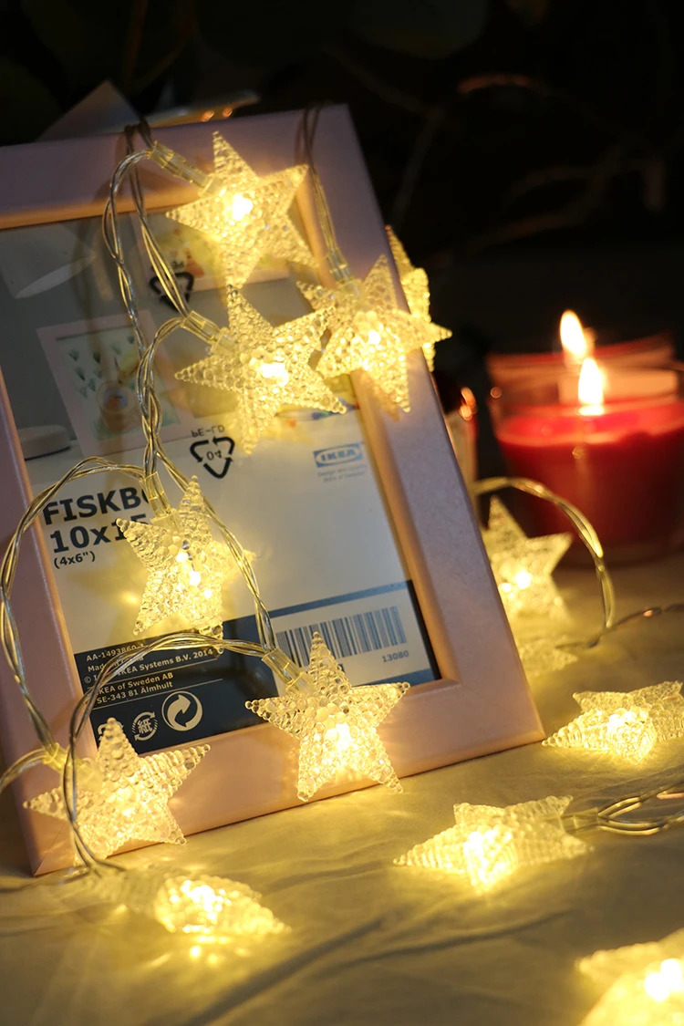 Chiclits 20 LED Warm White Light String Decorative Lights Full of Stars Outdoor Decoration Girls Kids Room Bedroom   (2)