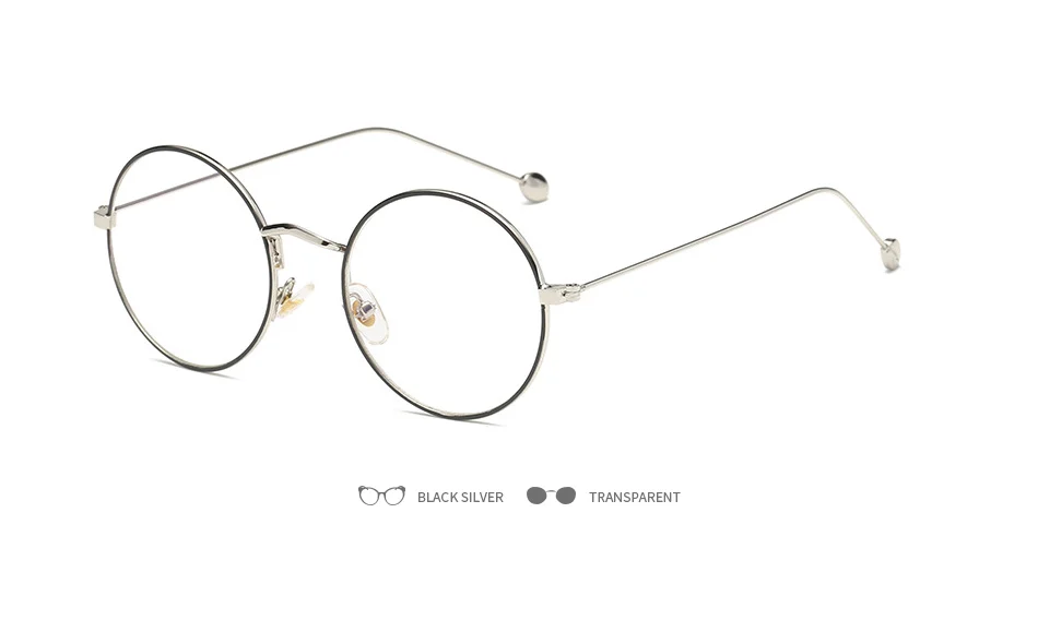 Металлические мужские оправы для очков круглые декоративные оптическое считывание чистые прозрачные очки