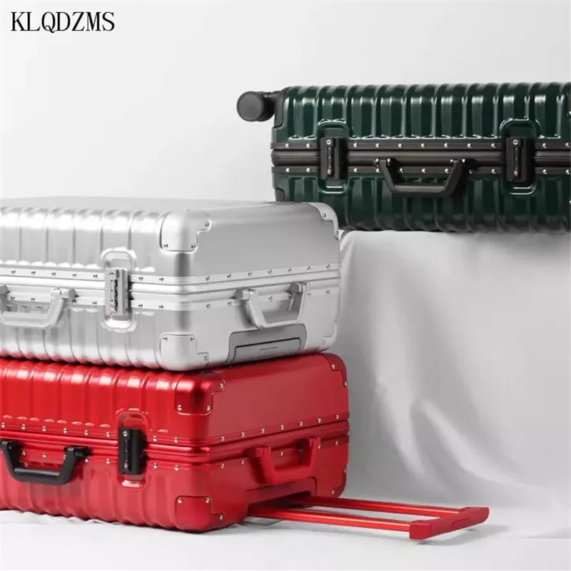 KLQDZMS 20/24/26/28 дюймов ABS+ PC Сумки на колёсиках spinner для мужчин и женщин бизнес масштабных дорожных чемоданов, алюминиевый каркас багажный с колесами