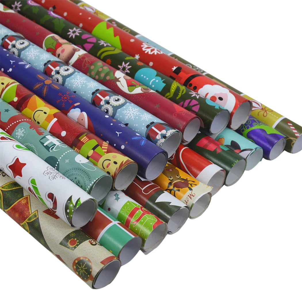 10 Sheets Christmas Wrapping Paper Decorative Cartoon Gifts Wrapping