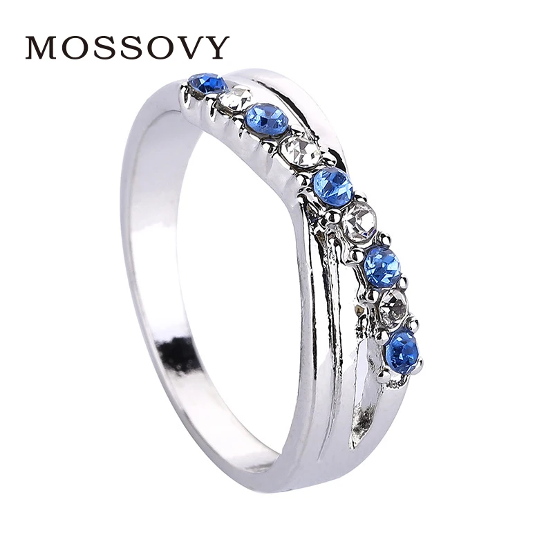 

Mossovy Cross Two-color Cubic Zirconia Engagement Ring for Female Fashion Popular Rhinestone Wedding Rings for Women Jewelry