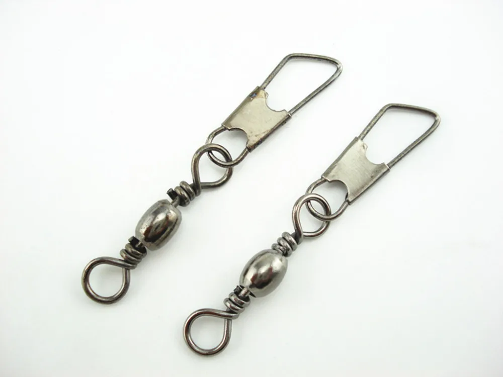 DE 100pcs Barrel Swivel with Safety Snap Connector India