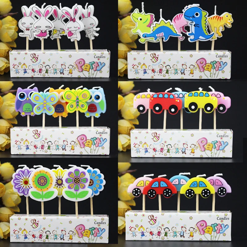 

5pcs/set 12 Design Unicorn Flamingo Animal Decorative Candles Birthday Candles For Cake Decoration Bougie Anniversa
