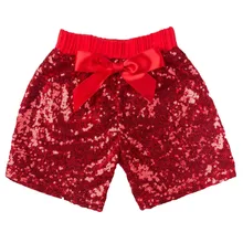 Блестящие шорты с блестками для маленьких девочек вечерний комбинезон с бантом для малышей Одежда для танцев От 2 до 5 лет блестящие вечерние шорты штаны