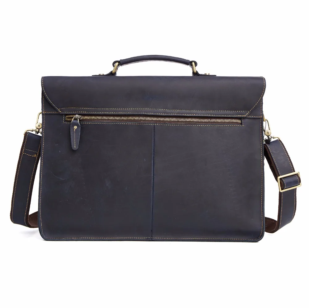 Briefcase Crazy Horse Leather Business Shoulder Bag