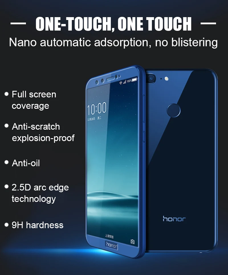 TOMKAS For Huawei Honor 9 Glass Screen Protector Frame Tempered Film Scratch Proof For Huawei P8 Lite 2017 Honor 9 8 Lite Glass
