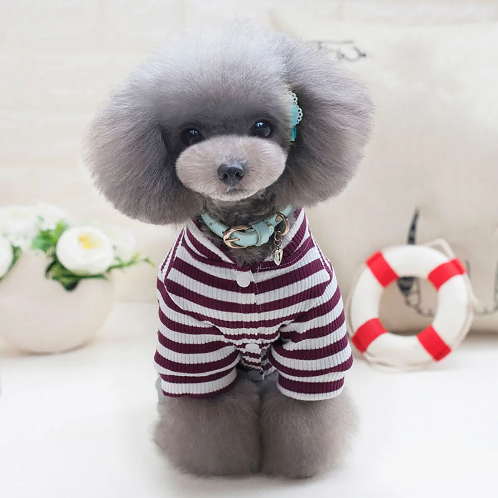 Fashion Pet Four Feet Drawstring Stripe Sweater Clothes Winter Dog Puppy Apparel Medium Small Dogs Clothes Pets Supplies New