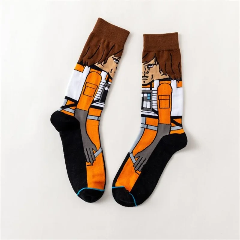 Звездные войны Дарт носки с изображением Вейдера мультфильм Cut мужские зимние теплые чулки длинные носки