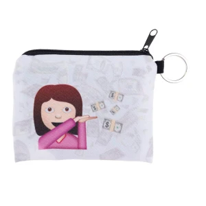 Милый мини-кошелек для женщин, кошелек для монет, плюшевый мультяшный подмигивающий принт, квадратный креативный кошелек для детей, кошельки для монет, сумка для ключей, Холщовая Сумка для денег - Цвет: 7