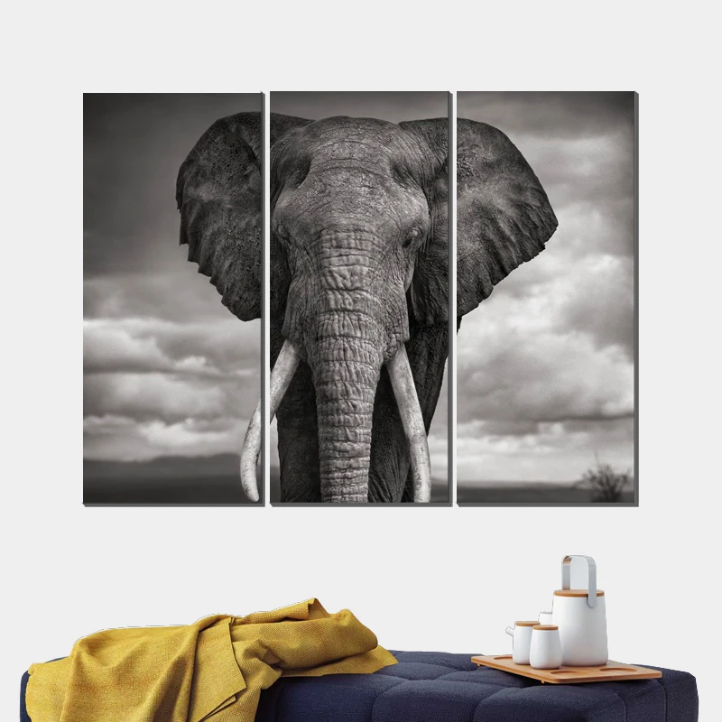

Elephant Black Canvas Elephant Canvas Prints Canvas Pictures for Living Room Camera Instant Print Picture on The Wall Tableau