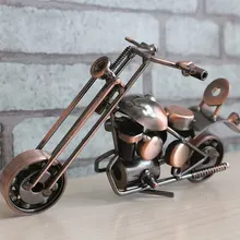 Современные украшения Ретро Железный мотоцикл скульптура ручной работы металл ремесло винтажный мотоцикл красивый орнамент для дома и бара