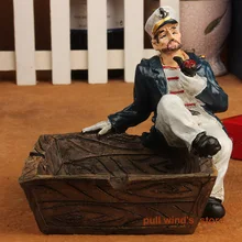 Забавные Средиземноморский стиль сделать старый пепельница творческий мультфильм старый капитан и, смолы пепельница