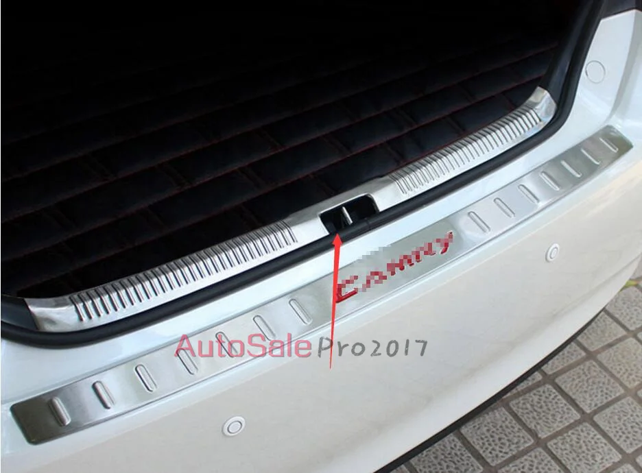 

for Toyota Camry 2015 2016 Steel inner Rear Bumper Protector Trunk hatch step Scuff Plate Cover trim