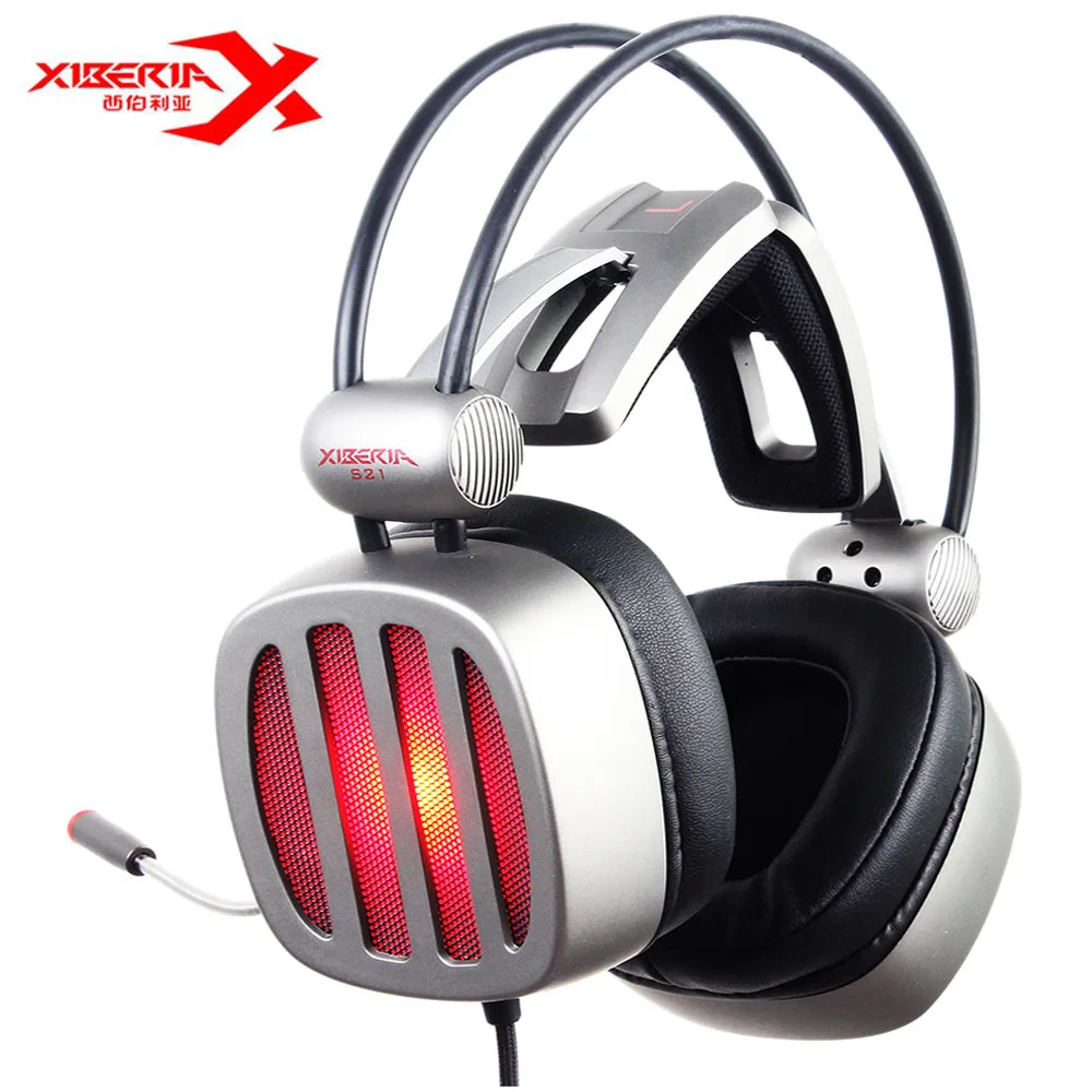 XIBERIA S21 USB Gaming Headphones With Microphone Noise Canceling LED Over-Ear Stereo Deep Bass Game Headsets For PC Gamer XIBERIA S21 USB Gaming Headphones With Microphone Noise Canceling LED Over-Ear Stereo Deep Bass Game Headsets For PC Gamer