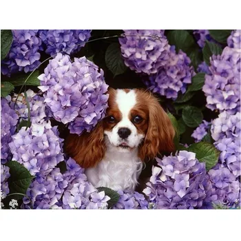

DIY Diamond Painting 3D Cross Stitch Kits Full Drill Ribbon Pasted Embroidery Pattern Floral Dog Wall Sticker
