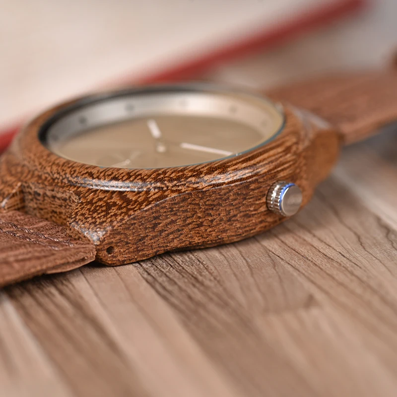 BOBO BIRD Brand Wood Watch Men Women Unique Second Dial Quartz Movement Timepiece Dropshipping L-Q24
