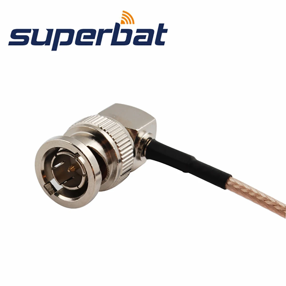 Supetbat 60cm BNC Male to MCX Plug Pigtail Cable Right Angle 75ohm RF Coaxial Connector RG179 for Electronic Components Market