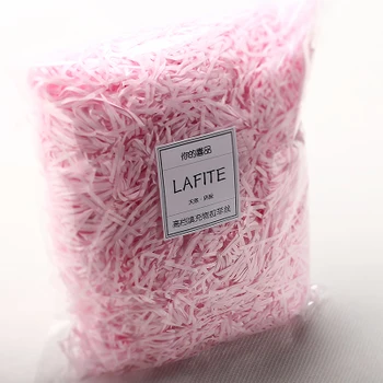 

Free shipping 100g/lot light pink Natural lafite grass shredding creative candy box gift box filler wedding supplies