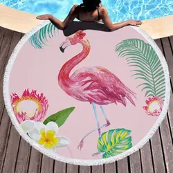 Богемный Фламинго с принтом, Круглый, пляжный Полотенца круглое полотенце из микрофибры полотенца, пляжные полотенца для взрослых дома