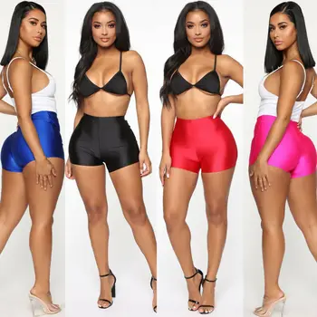 

Women's Fitness Jogger Bike Shorts Soft Stretch High Waist Shorts Cotton Spandex Workout Solid Shorts