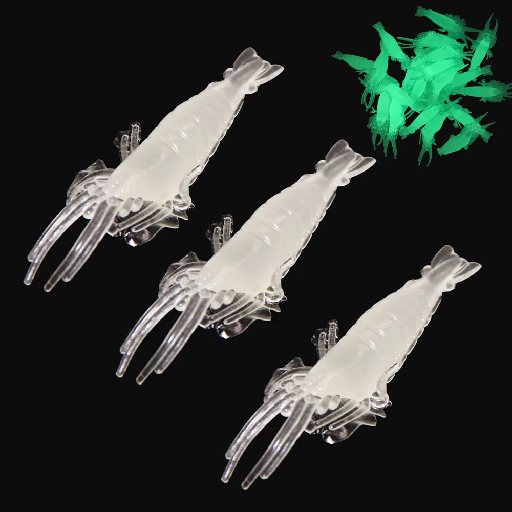 

Shaddock Fishing 4.86cm 20pcs/Lot Sea Fishing Tackle Soft Plastic Silicone Shrimp Simulation Prawn Fishing Lures