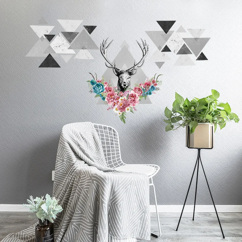 2018 Yeni Trendy Duvar kartmalar Benzersiz Deer Oturma Odas 