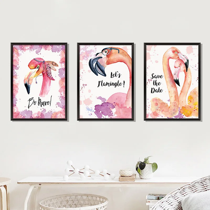 

Flamingo Photo Frame Vinyl Wall Stickers Bedroom Kids room Home Decor Creative Removable Animals Wall Decals Art Murals dc18
