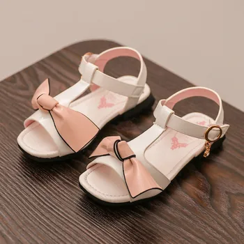 

Fashion Girl Spelling Color Square Sandals 2018 Summer New Pattern Bow Small In Children's Shoes Girls