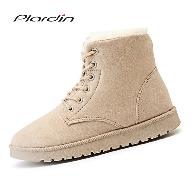 

Plardin New Fashion Women Boots Winter Martin Warm And Comfortable Boots Women's Buckle Sewing Motorcycle Boots Shoes Woman