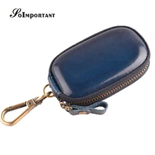 Винтажный Мужской кошелек из натуральной кожи для ключей, мужские чехлы для ключей, кейс на молнии, чехол-держатель для ключей, органайзер для ключей