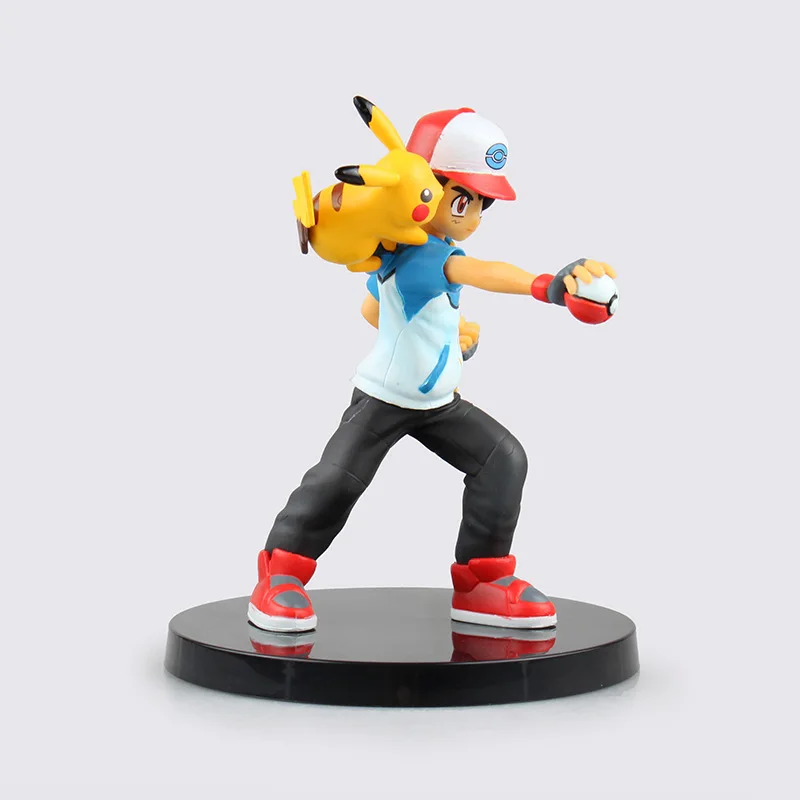 

14cm Anime Ash Ketchum Pikachu Partners PVC Action Figures Collectible Model Toys Kids Toys Gifts