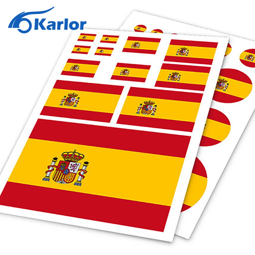 Spanish Flag Espanol Spain ESP Ho Car Auto Motorcycle Decal Set Sticker