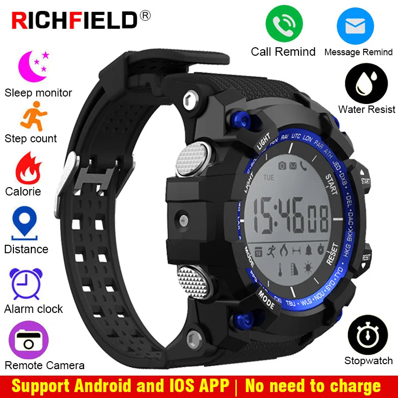 

Bluetooth Sport Smart Watch 5TAM IP68 Waterproof Call Message Reminder No Need Charge Pedometer Stopwatch Alarm Clock Smartwatch