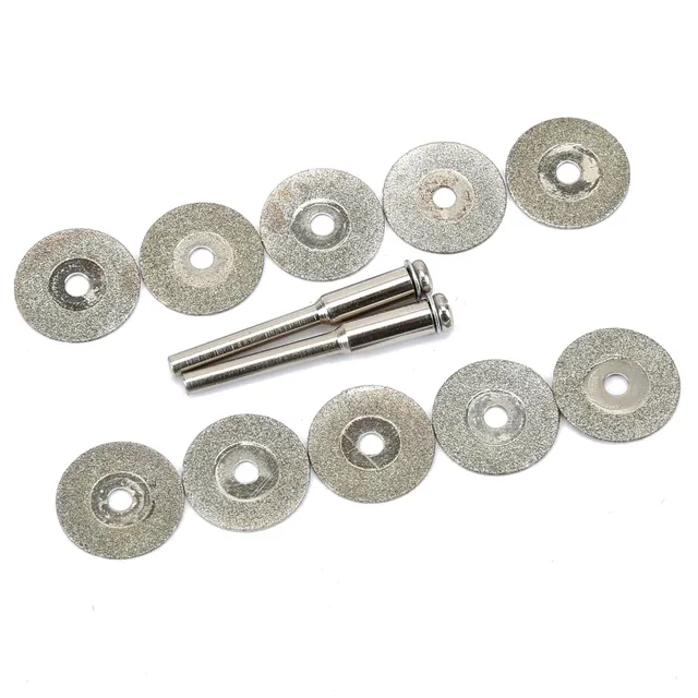 Discos de corte de diamante dremel, accesorios de 16mm, broca de cuchilla para herramienta rotativa, disco abrasivo con 2 uds. Mandril de 3mm, 10 Uds. 4