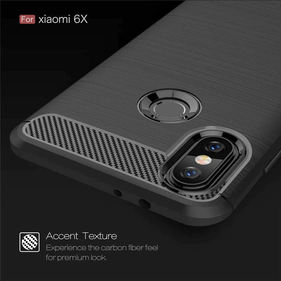 Чехол Whyes для Xiaomi Mi 6X противоударный мягкий ТПУ чехол из углеродного волокна A2 Mi6X
