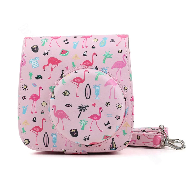 Fujifilm Instax Mini 8 Mini 9 Camera Protector, PU Leather Pouch Instant Film Camera Accessories, Shoulder Strap Camera Bag