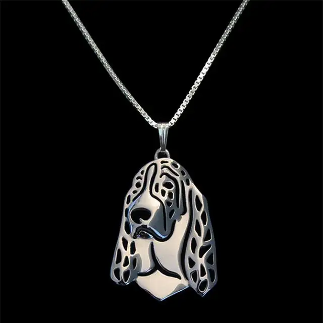 Fashion Women's Jewelry Silver Plated Dog Necklaces Lovers Metal Basset