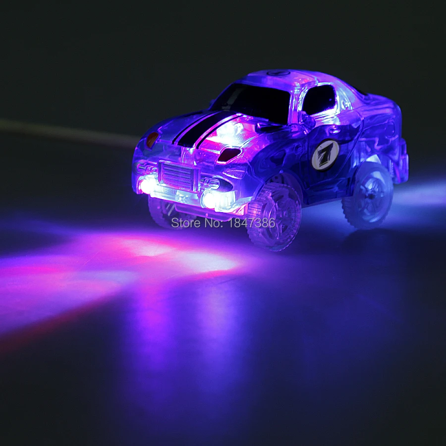 Волшебный трек DIY слот Trax 360 петля светится в темноте Гибкая сборка светящаяся дорожка с светодиодный светильник гоночный автомобиль
