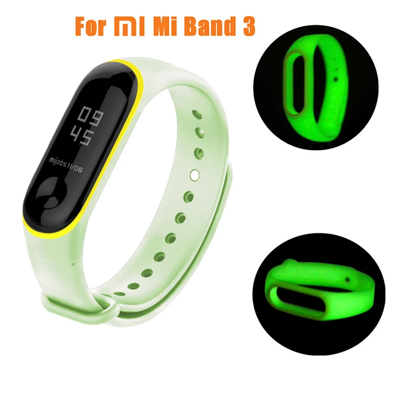 

Luminous Silicone strap For Mi Band 4 Wrist strap For Mi band 3 Bracelet Replacement Accessories Wristband For xiaomi mi Band 4