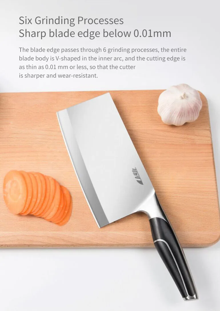 Xiaomi Mijia 4Cr13 Stainless Steel Knife Set Non-stick Cooking Tool Durable Kitchen Chopping Bone Knife Slicing Knifes D5 (12)