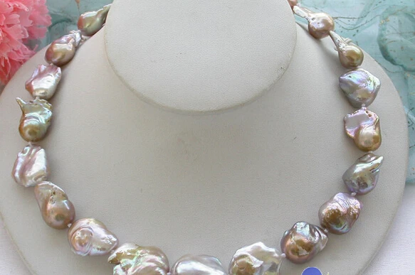 

Jewelr 004786 Lustre Perfect 18" 22mm LAVENDER baroque keshi reborn PEARL NECKLACE