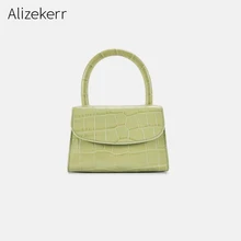 Сумка с крокодиловым узором для женщин, модная женская сумка известного бренда с верхней ручкой, маленькая сумка-тоут с клапаном, простая женская сумка на плечо