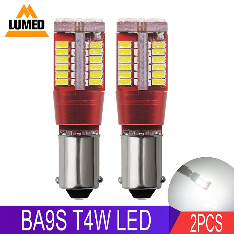 2x BA9S T4W светодиодный автомобильный светильник лампочка 57 s 3014 smd T2W T3W H5W авто