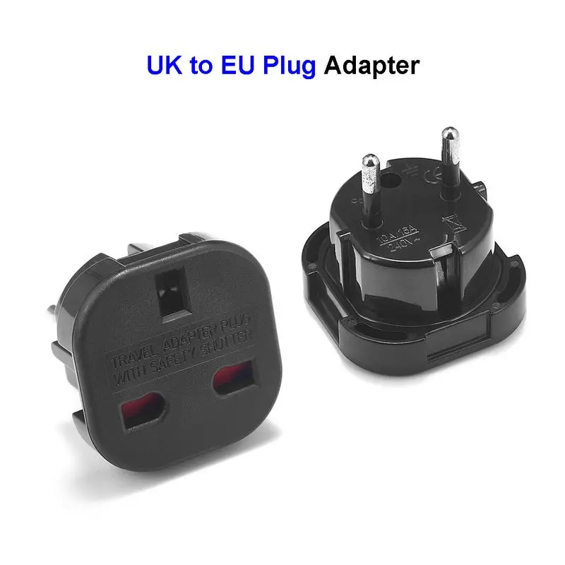 300pcs EU German Plug Adapter UK British To European Euro Europe AC